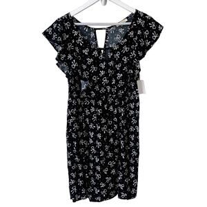 Lush Dress Size M Novelty Bow Print Twee Graphic Mini Flutter Kitsch Kidcore